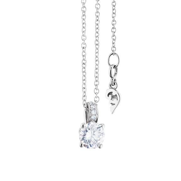 Collier "Diamante in Amore" 750WG 4-er Krappe, Brillantschlaufe, 1 Diamant Brillant-Schliff 0.40ct TW/vs1, 5 Diamanten Brillant-Schliff 0.02ct TW/vs1, Länge 45.0 cm, Zwischenöse bei 42.0 cm