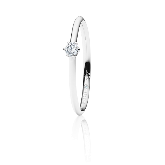 Ring "Endless Love" 750WG 6-er Krappe, 1 Diamant Brillant-Schliff 0.15ct TW/vs1, 1 Diamant Brillant-Schliff 0.005ct TW/vs1