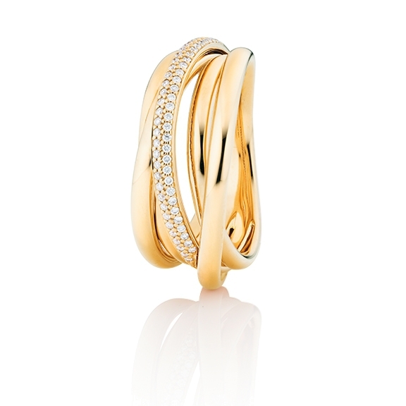 Ring "Cielo" 750GG, 61 Diamanten Brillant-Schliff 0.20ct TW/si